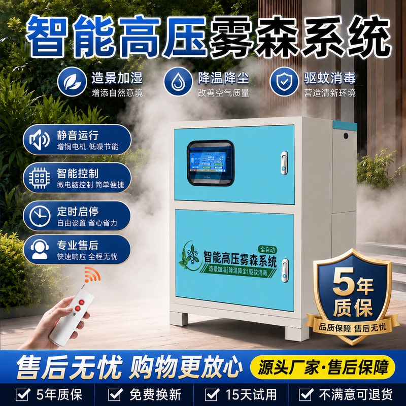 Mist Forest System Garden Spray Landscape Artificial Fogging Courtyard Mosquito Repellent Silent Host Unit Landscaping Cooling High-Pressure Equipment