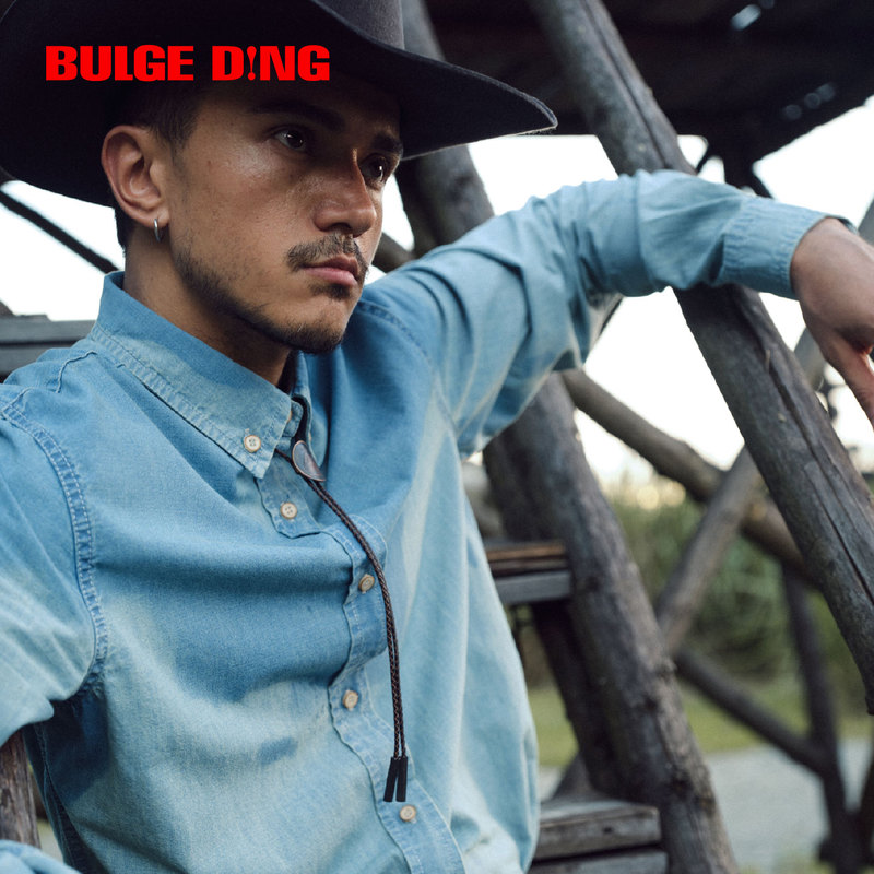 Bulgeding Distressed Sweat-Stained Printed Shirt 2026 Autumn New Washed Vintage Denim Shirt Jacket