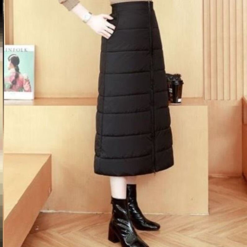 Cycling Windproof Apron down Cotton Skirt Half-Length Skirt for Women Winter Electric Bike Leg Protection One-Piece Long Skirt Hip-Covering Autumn and Winter