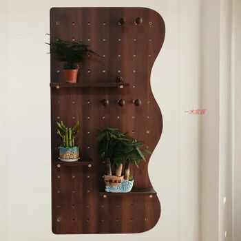 Corrugated hole board custom size solid wood nordic storage kitchen wood decorative wall wall hanging storage rack