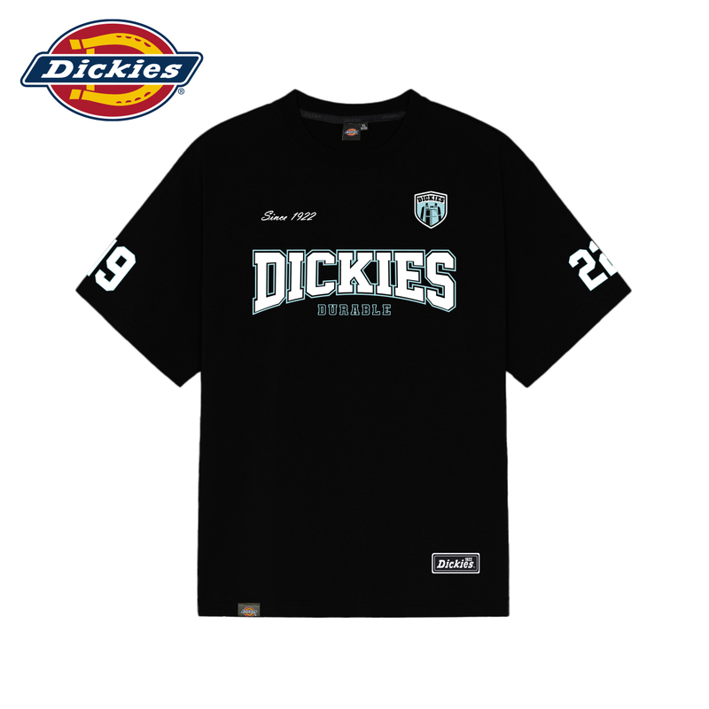 Dickies American College Style Letter Short-Sleeved T-Shirt for Men and Women, Summer Shield 1922 Digital Print Top