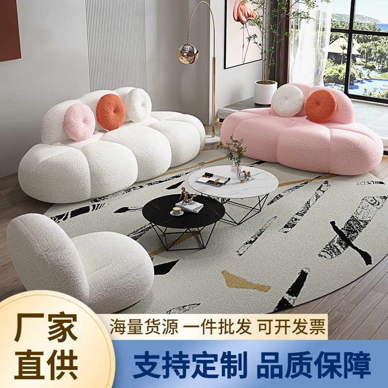 ins风网红设计师北欧轻奢布艺沙发小户型简约现代客厅三人位沙发