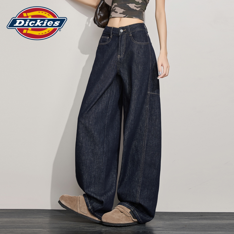 Dickies Retro Denim Wide-Leg Jeans for Women 2026 Autumn New Deconstructed Patchwork Scimitar Pants Dickies Retro Denim Wide-Leg Jeans for Women 2026 Autumn New Deconstructed Patchwork Scimitar Pants