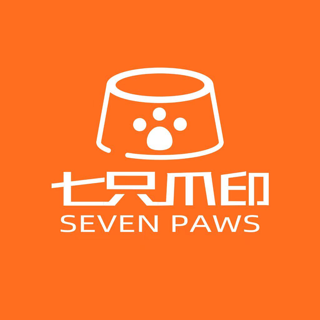 七只爪印宠物用品店的LOGO