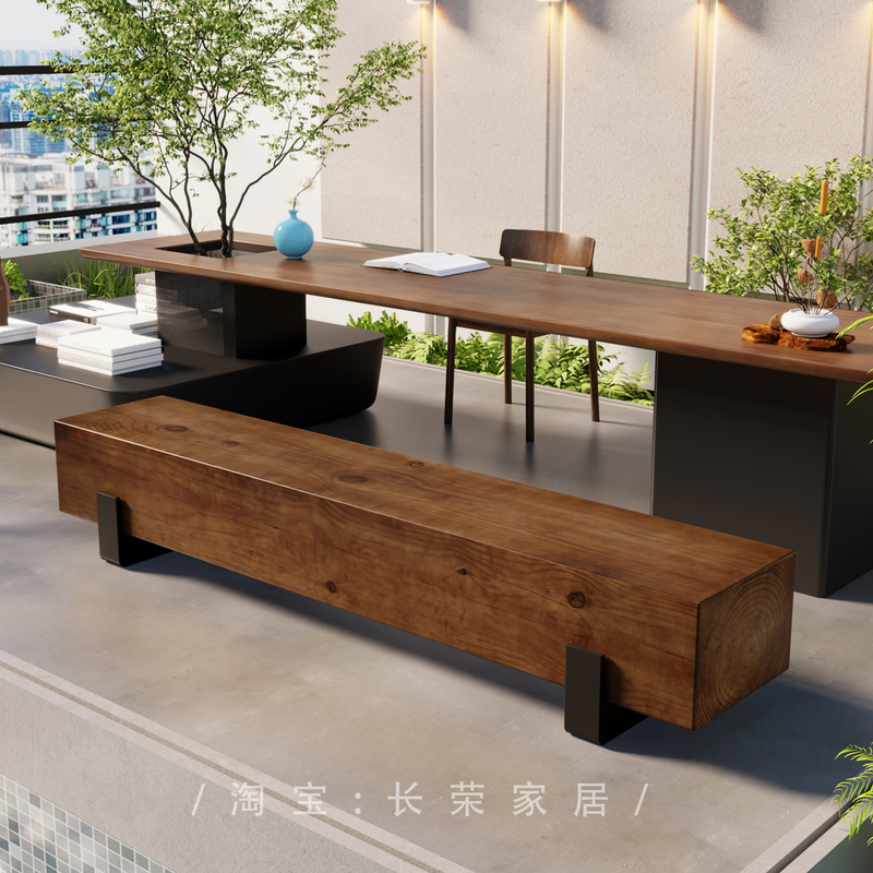 Solid Wood Long Bench, Shoe-Changing Bench, Mall Hotel Rest Bench, Display Bench, Outdoor Bench, Tv Cabinet, Homestay Solid Wood Stool