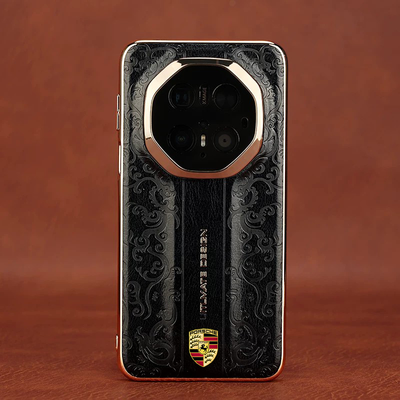 Shunfeng Suitable for Huawei Mate80Rs Phone Case, New High-End Electroplated Oil Wax Genuine Leather 70Rs Luxury Cloud Dragon Pattern Embossed National Style Protective Cover, 60Rs Business Anti-Drop Full-Cover Soft-Edge Phone Case