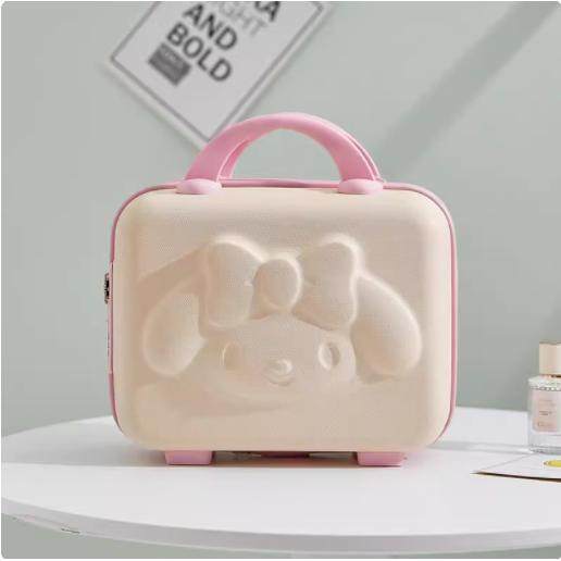 Little Bear Cartoon Suitcase Women's Portable Carry-On Luggage Gift Box Children's Storage Makeup Box 14inch