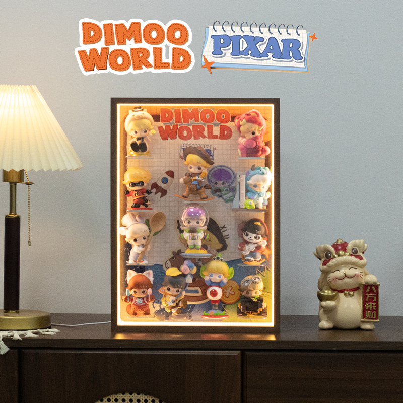 Dimoo Pixar Collaboration Light-Up Blind Box Display Frame Dustproof Storage Frame Luminous Display Box Dimoo Pixar Collaboration Light-Up Blind Box Display Frame Dustproof Storage Frame Luminous Display Box