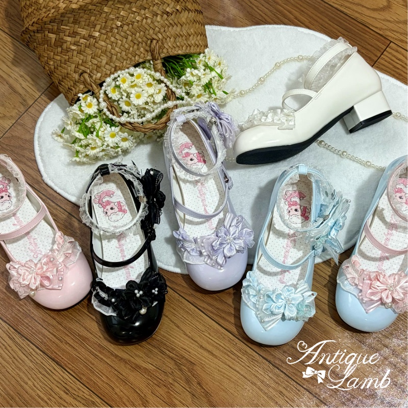 In Stock【Sakura Cake】Original Lolita Cute Bowknot Shoes