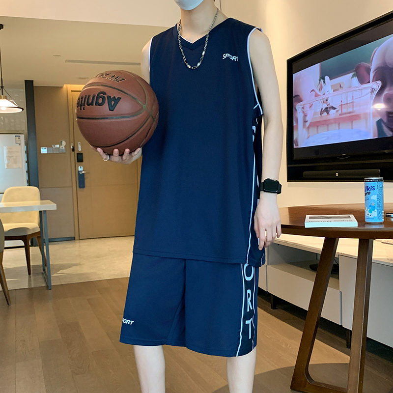 Jersey Basketball Uniform Set Men's Summer Quick-Drying Sleeveless T-Shirt Running Sports Fitness Competition Morning Running Vest Shorts Jersey Basketball Uniform Set Men's Summer Quick-Drying Sleeveless T-Shirt Running Sports Fitness Competition Morning Running Vest Shorts