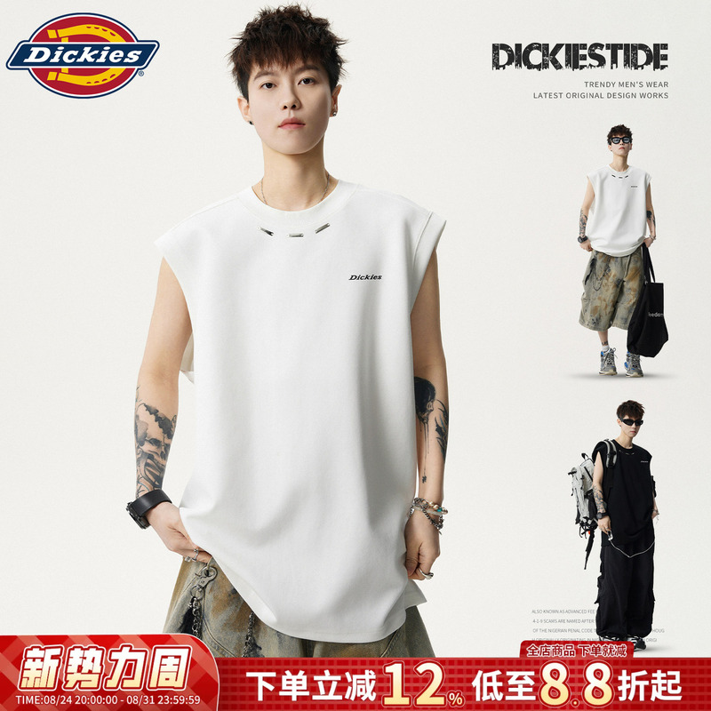 Dickies Sleeveless T-Shirt for Men, Summer Outerwear, Cool and Thin Sports Undershirt, Men's Loose Fitness Vest Dickies Sleeveless T-Shirt for Men, Summer Outerwear, Cool and Thin Sports Undershirt, Men's Loose Fitness Vest