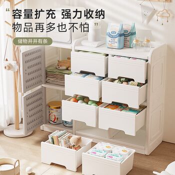 Storage cabinet baby supplies storage rack floor-standing multi-layer large capacity finishing baby feeding table children's storage cabinet