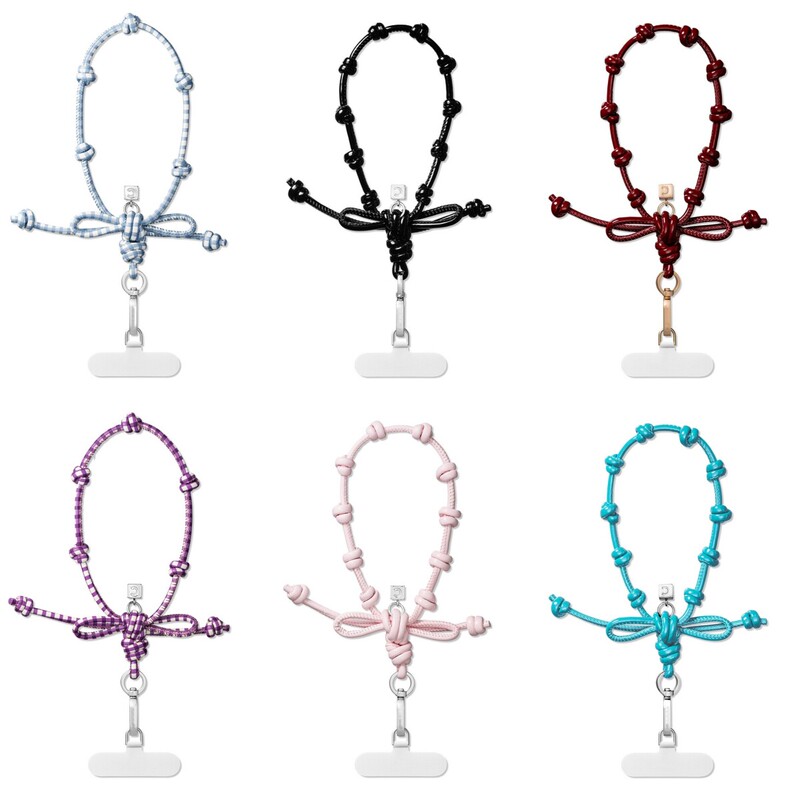 Casyetiff Co-Branded New Blue and Purple Plaid Bow Phone Wrist Strap Phone Lanyard Chain Phone Accessory Casyetiff Co-Branded New Blue and Purple Plaid Bow Phone Wrist Strap Phone Lanyard Chain Phone Accessory
