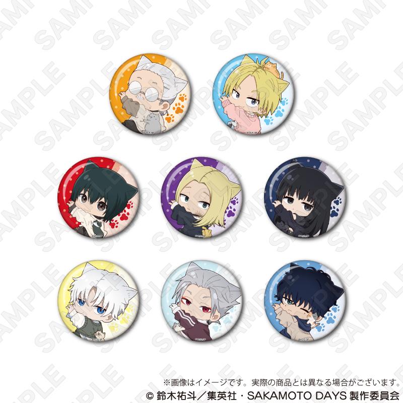 [in Stock] Y Line Sakamoto Daily Cat Ears Q Version Badge Set, Box of 8 Pieces