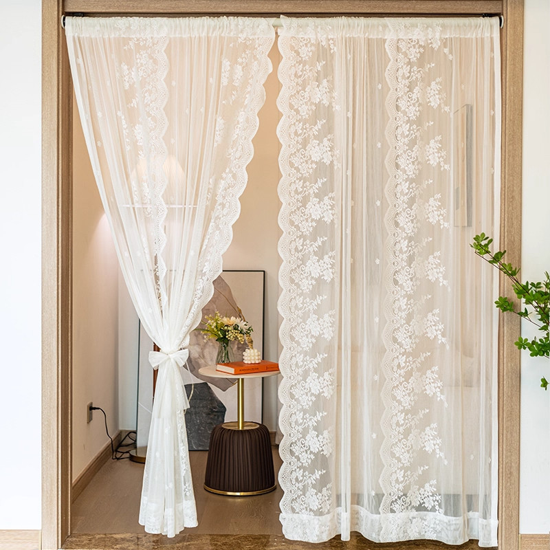 French Lace Curtains, No-Drill Magic Tape Partition Curtains, Waterproof High-End Living Room Balcony Bay Window Door Curtains, Rod-Penetrating Curtains French Lace Curtains, No-Drill Magic Tape Partition Curtains, Waterproof High-End Living Room Balcony Bay Window Door Curtains, Rod-Penetrating Curtains