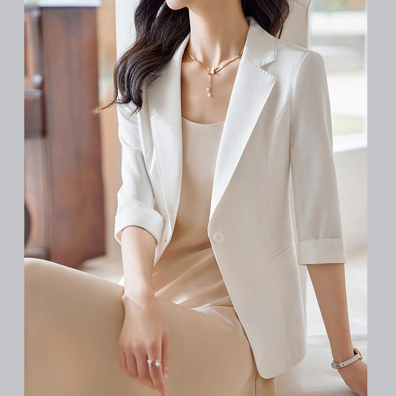 Shishi Suit Summer New Style Mid-Sleeve Slim-Fit Blazer Workwear Small Suit Women's Professional Attire Women's Set Shishi Suit Summer New Style Mid-Sleeve Slim-Fit Blazer Workwear Small Suit Women's Professional Attire Women's Set