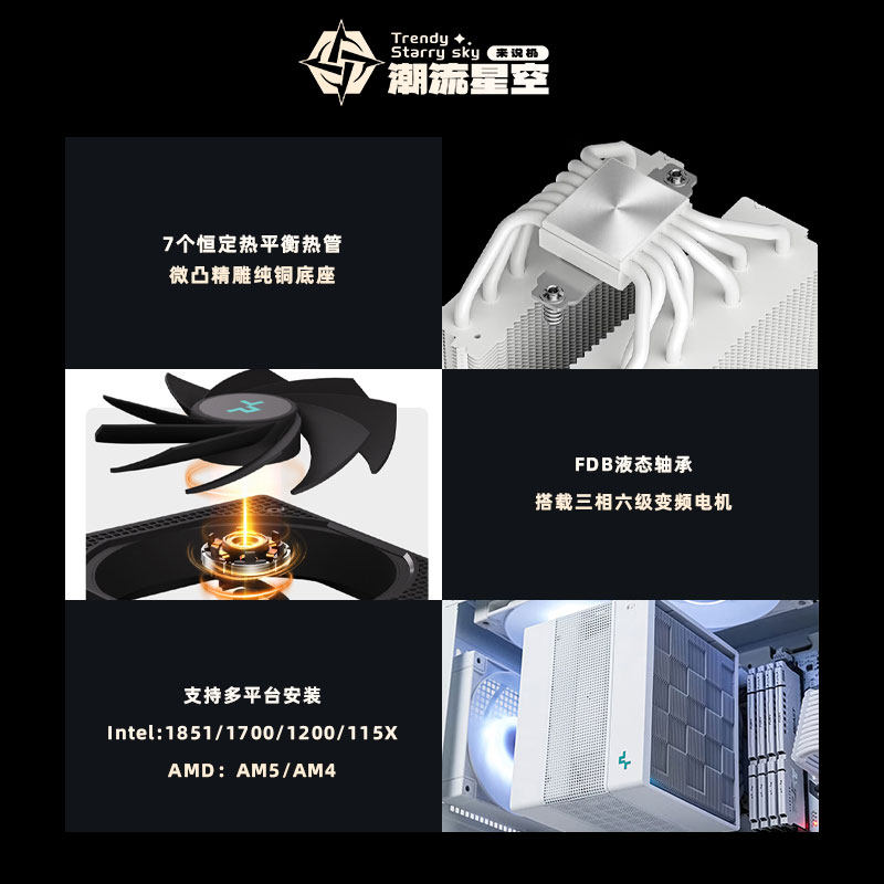 Кулер Deepcool Asasin 4S черный с одним вентилятором