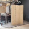 Solid wood hole board screen partition living room decoration company office mobile folding floor-standing entrance hall customization