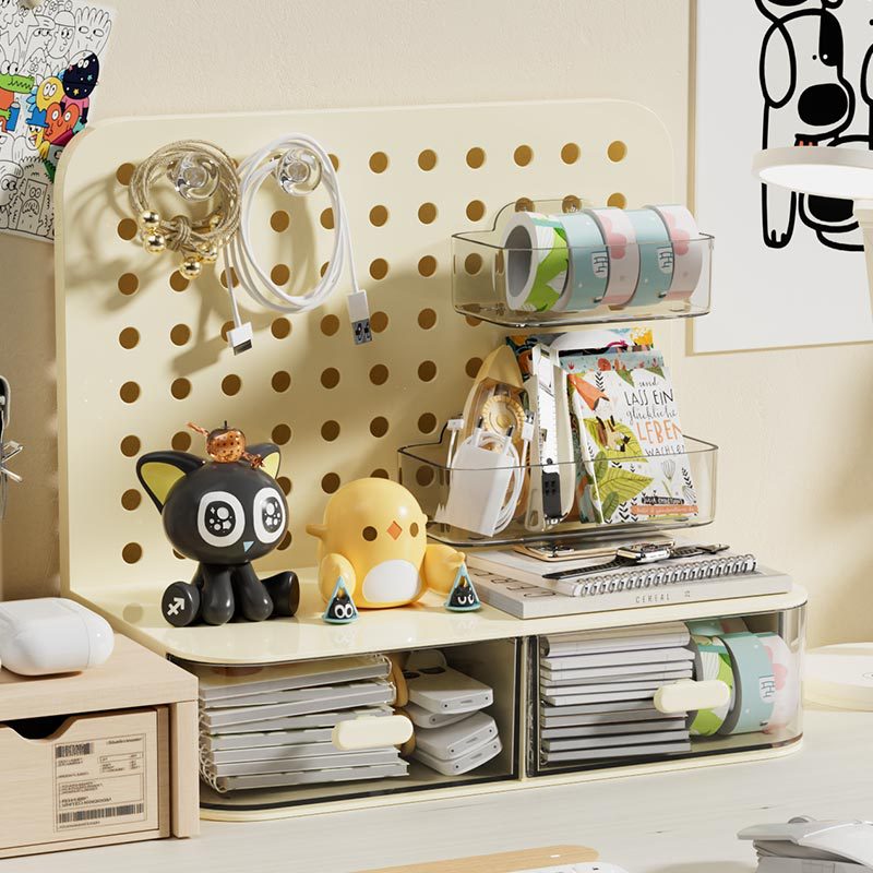 Desktop hole board storage rack vertical punch-free storage desk creative desk storage box partition desk box