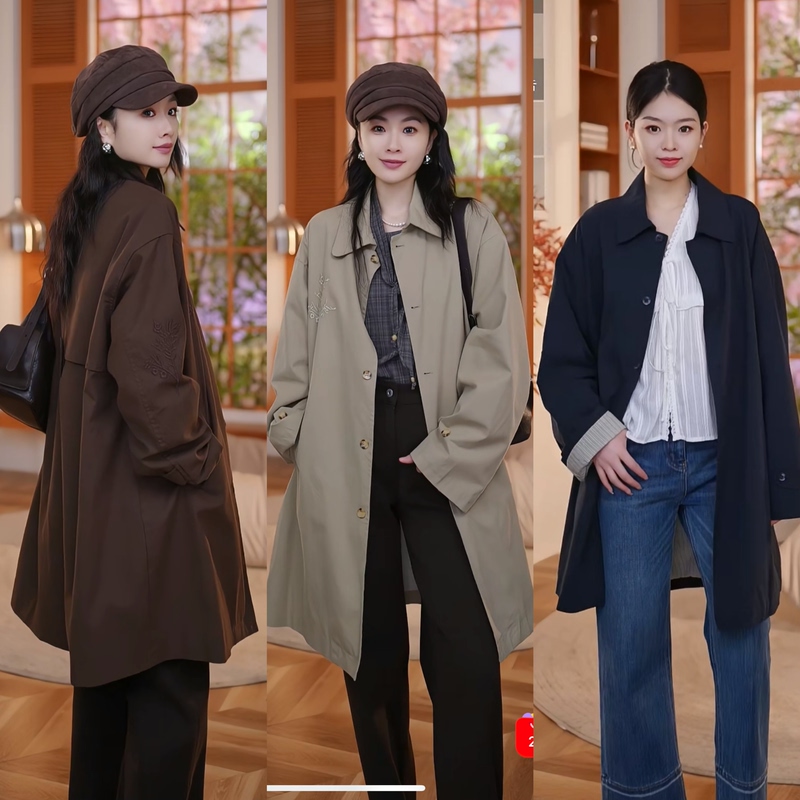 【Mdeco】[Harry Potter] Export Single-Layer Lyocell Cotton Embroidered Silhouette Artistic Trench Coat