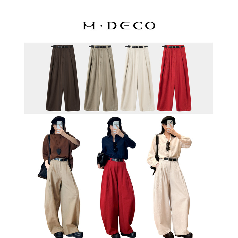 【Mdeco】［Airplane Pants］ Eye-Catching, Trendy, Street-Style, Foldable, Slimming, Hip-Covering Casual Pants