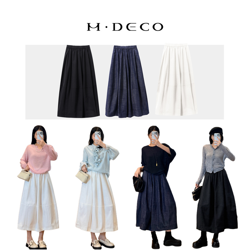 【Mdeco】[Autumn Flower Bud Skirt] Cotton Custom-Made Silhouette Design Flower Bud Balloon Skirt