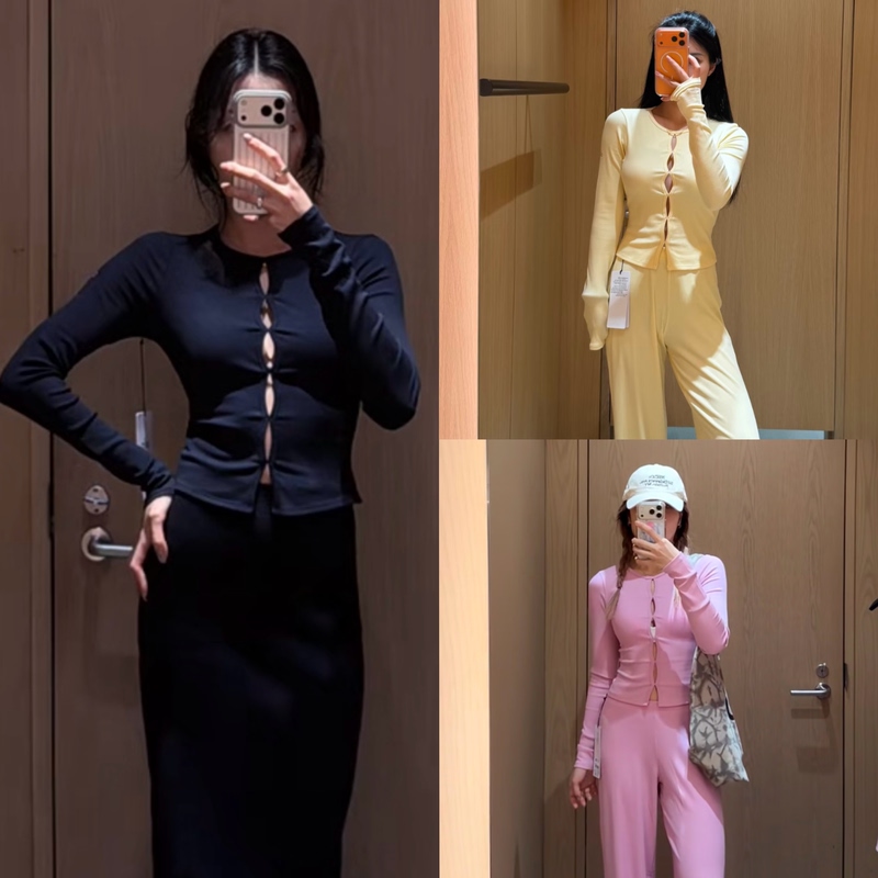 Some Items in Stock: Alo Solid Color Ribbed Stretchy Slim-Fit Hot Girl Style Long-Sleeve Base Shirt for Women