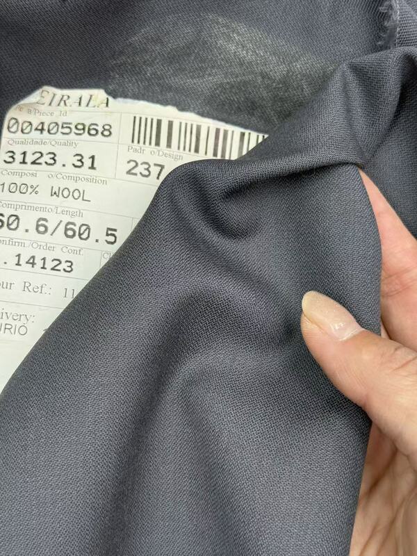 150 Width 1.325m g Imported Pure Wool Cement Gray Wool Worsted Fabric