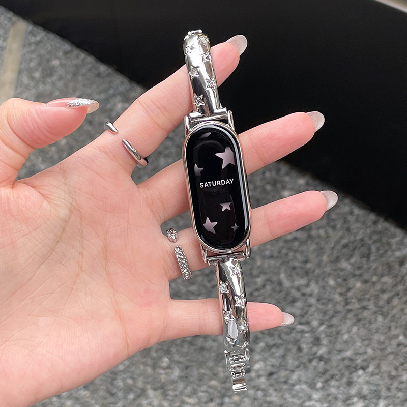 Suitable for Xiaomi Mi Band 10 Watch Strap, New Starburst Bracelet, Xiaomi Mi Band 9 Metal Sparkling Diamond Strap, Xm8 Luxury Nfc Version, Women's Niche Smart Sports Wristband Suitable for Xiaomi Mi Band 10 Watch Strap, New Starburst Bracelet, Xiaomi Mi Band 9 Metal Sparkling Diamond Strap, Xm8 Luxury Nfc Version, Women's Niche Smart Sports Wristband