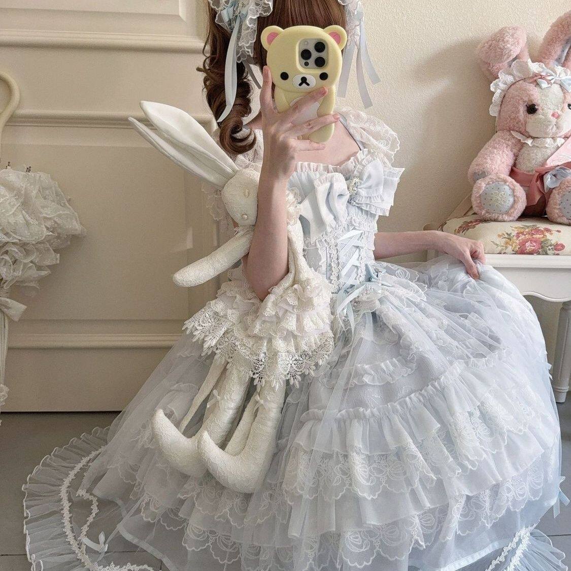 (永恒誓约)白糖少女原创设计轻花嫁LOlita洋装JSK吊带连衣裙_lolita洛丽塔_淘宝游戏网