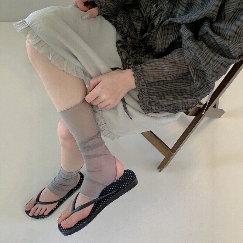 Women's Socks* Gray Is so Classy! Sheer and Transparent Korean Style ins Breathable Footless Socks for Women Women's Socks* Gray Is so Classy! Sheer and Transparent Korean Style ins Breathable Footless Socks for Women