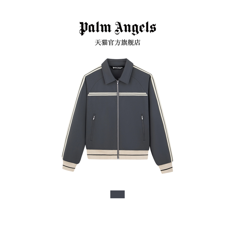 Palm Angels Men's Lapel Zipper Retro Jacket Contrasting Color Workwear Polo Shirt Autum Top Jacket Palm Angels Men's Lapel Zipper Retro Jacket Contrasting Color Workwear Polo Shirt Autum Top Jacket