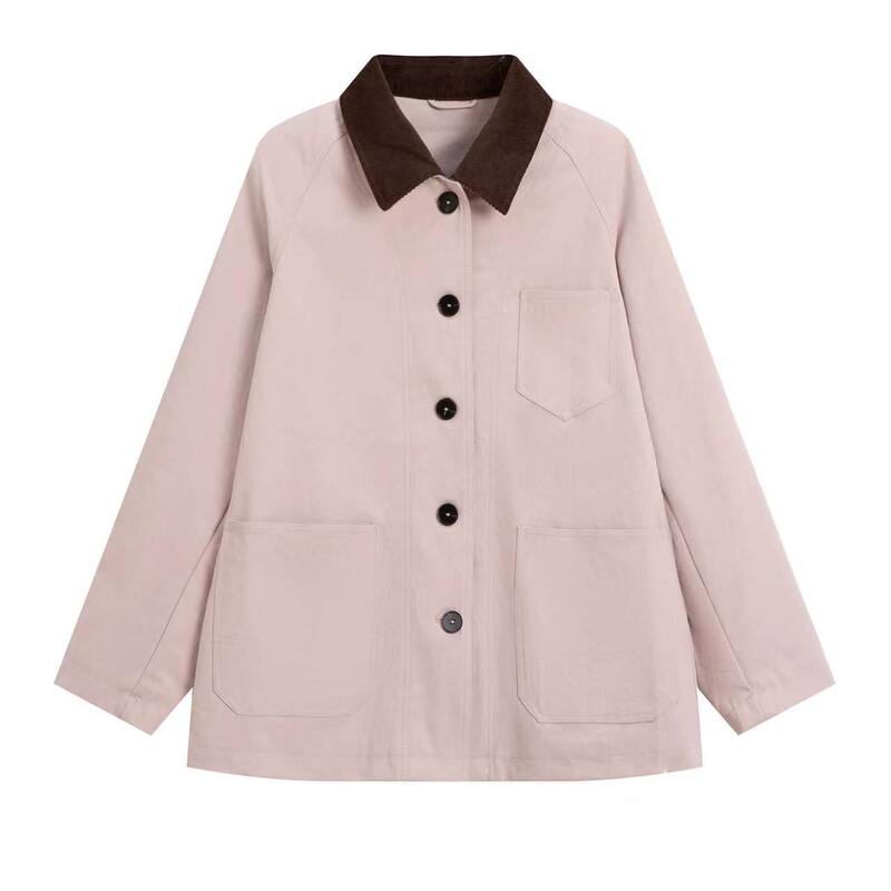 8585 Early Autumn Special Korean Style Color-Block Lapel Trench Coat 8.15 8585 Early Autumn Special Korean Style Color-Block Lapel Trench Coat 8.15