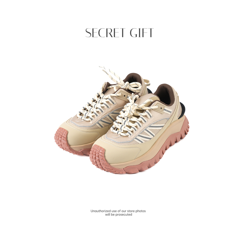 【Exclusive Resources】【Heel Height 5】Knitted Mesh Thick-Soled Outdoor Hiking Non-Slip Casual Shoes