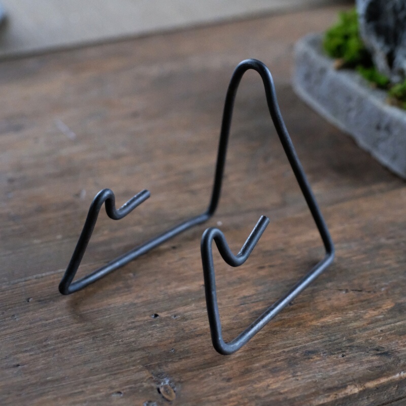 Blacksmith's Handmade Iron Plate Display Stand, Bronze Mirror Stand, Antique Frame, Picture Frame Support Stand