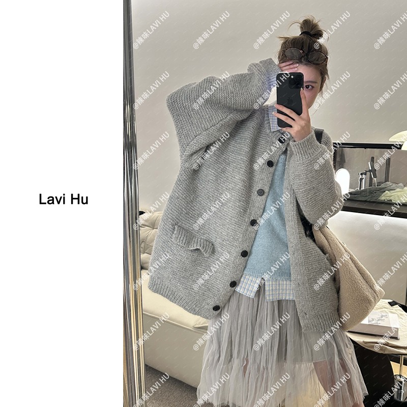 Lavi Hu【Puppy Drawing Circles】Lazy Style Fashion Casual Sweater Cardigan 601 Lavi Hu【Puppy Drawing Circles】Lazy Style Fashion Casual Sweater Cardigan 601