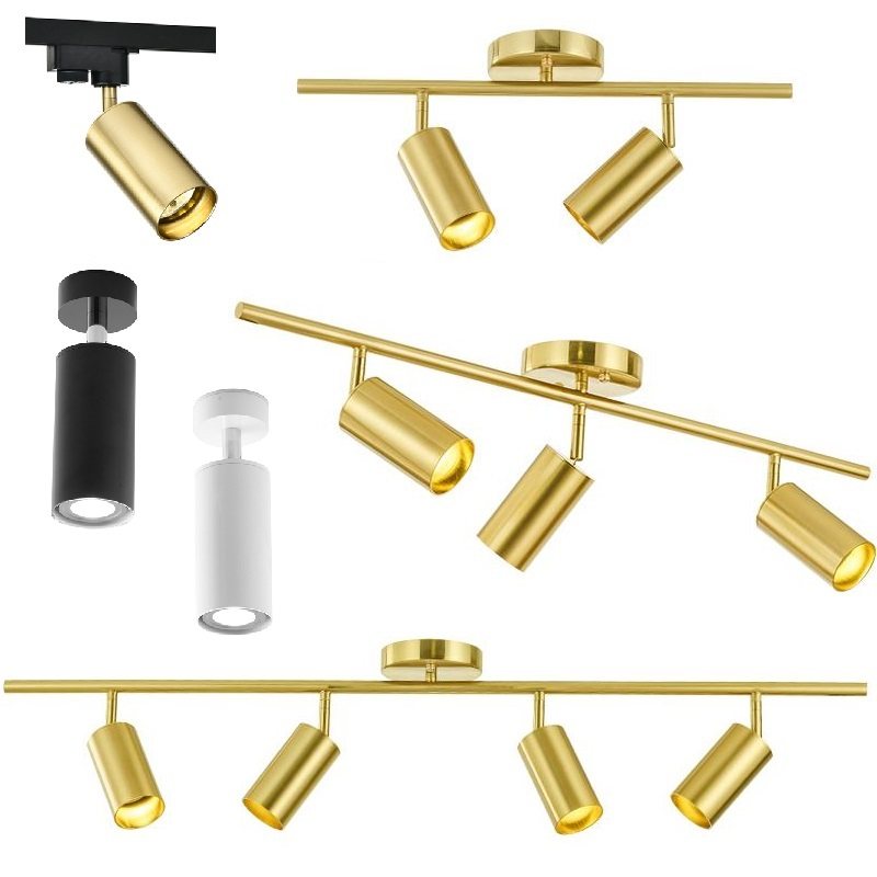 Multi-head spotlights Nordic light luxury gold super bright background wall home commercial ceiling LED surface mounted downlight track light