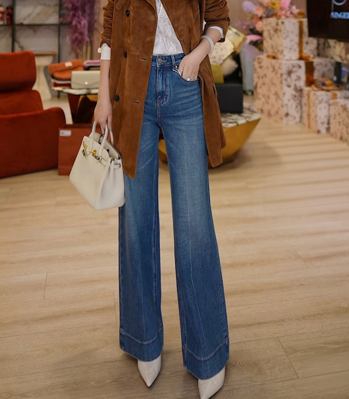 【True Love】Austrian Lenzing Tencel Cotton Four-Way Stretch High-Waisted Straight-Leg Jeans