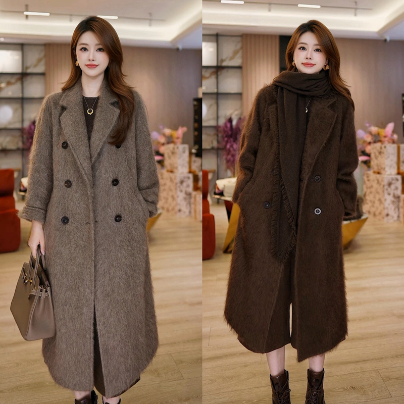 [Tibetan Soft Gold] 100% Rare Tibetan Yak Wool Brushed Coat Td3C7282041G