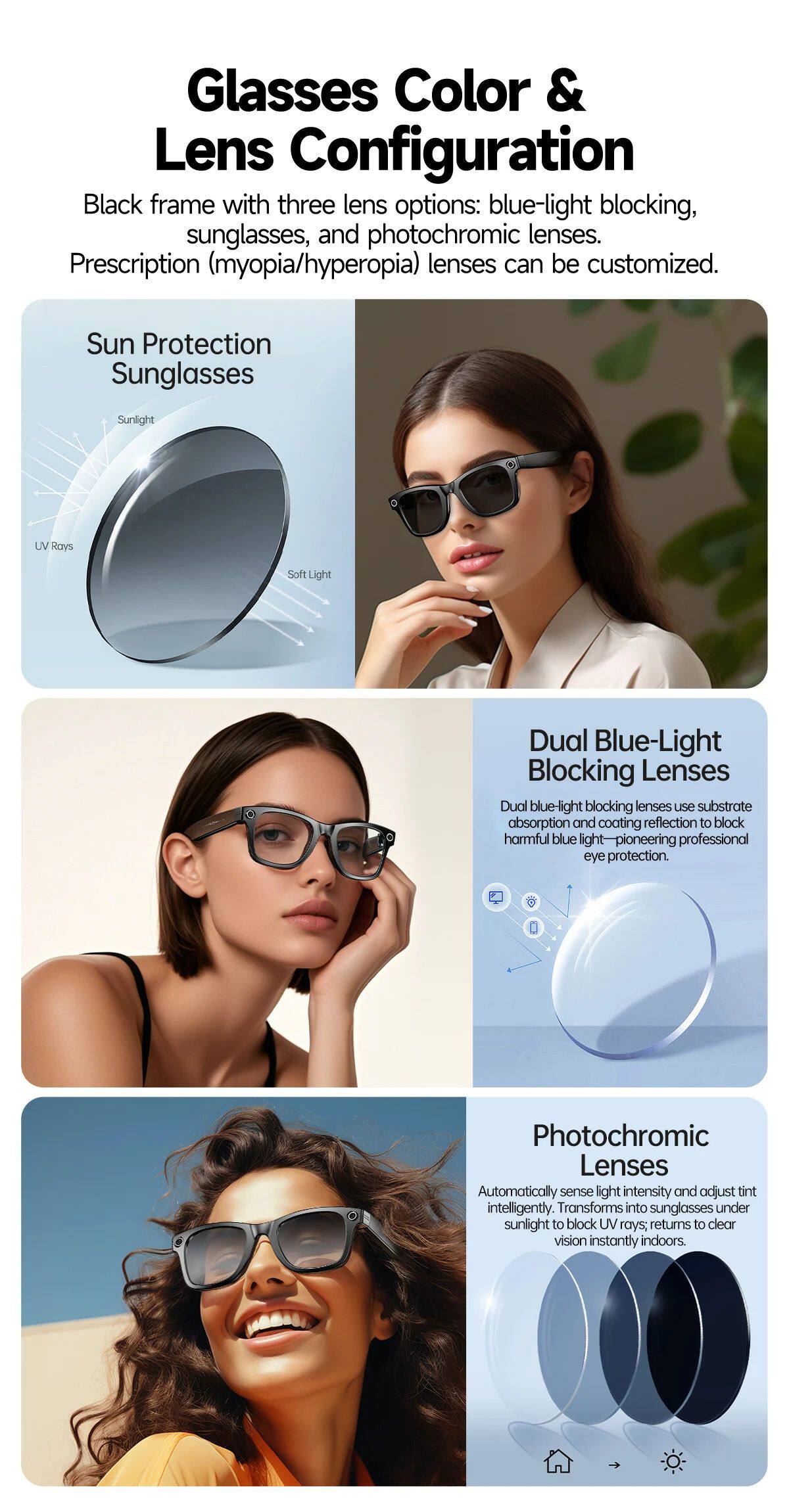 Компьютерные очки 2026 smart glasses men 8mp camera wifi bluetooth touch contr