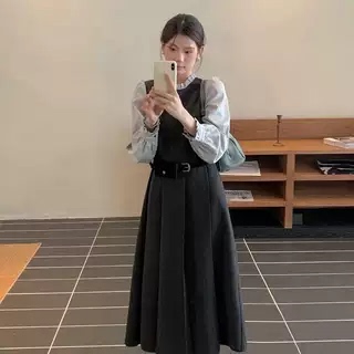 Pre-Order Warehouse 85185 Early Spring Special Korean Style Fake Two-Piece Dress (m Skirt Length 110, Bust 98) 3.15