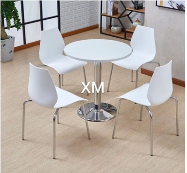 Business Exhibition Rental Table And Chairs Reception Consultation Round Table Exhibition Talks White Plastic Leisure Table & Chairs Standard Stall Factory