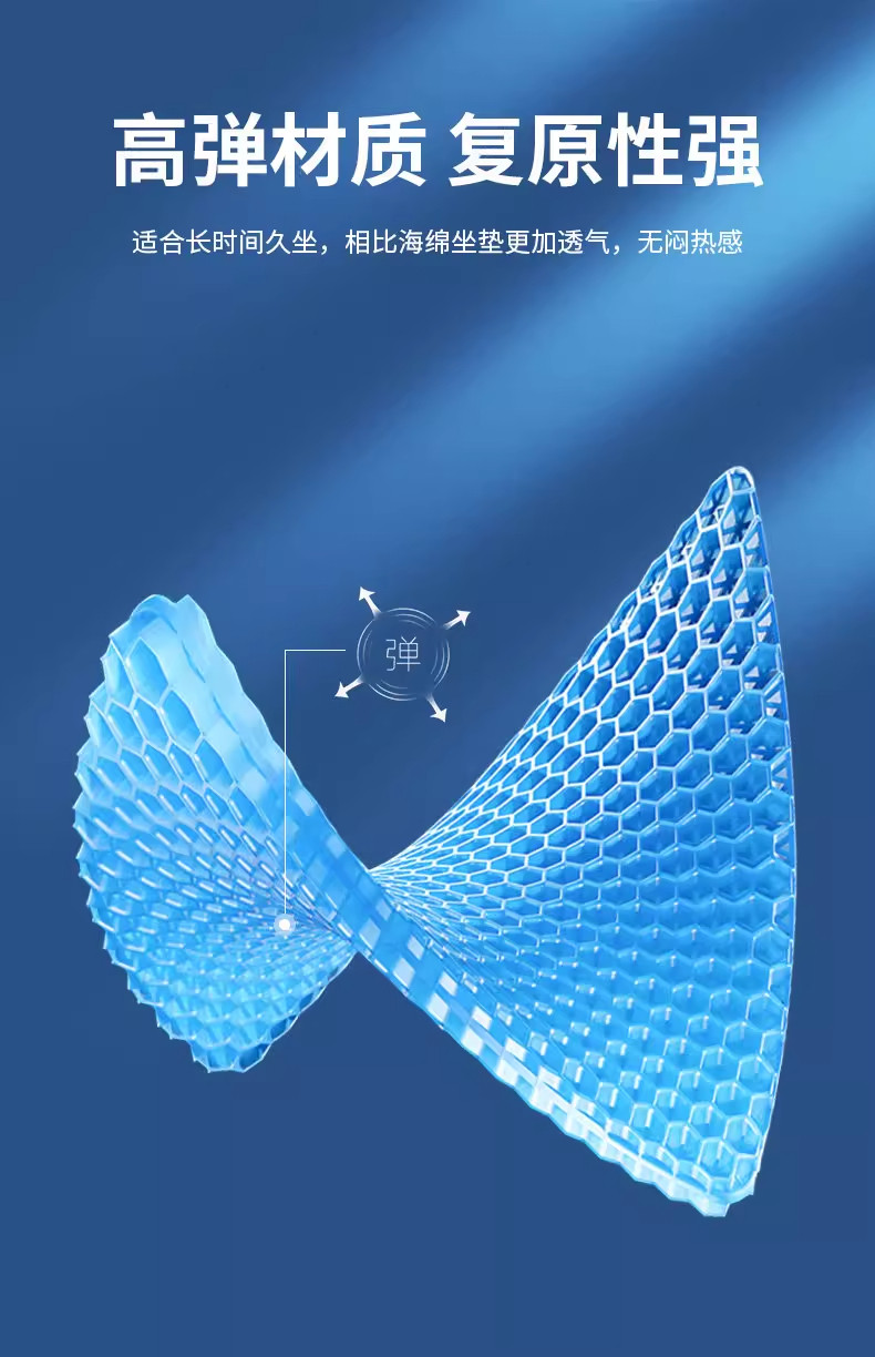 Gel honeycomb seat cushion, enlarged car honeycomb seat pad, ventilated and breathable thick seat cushion, jelly cooling pad, free shipping