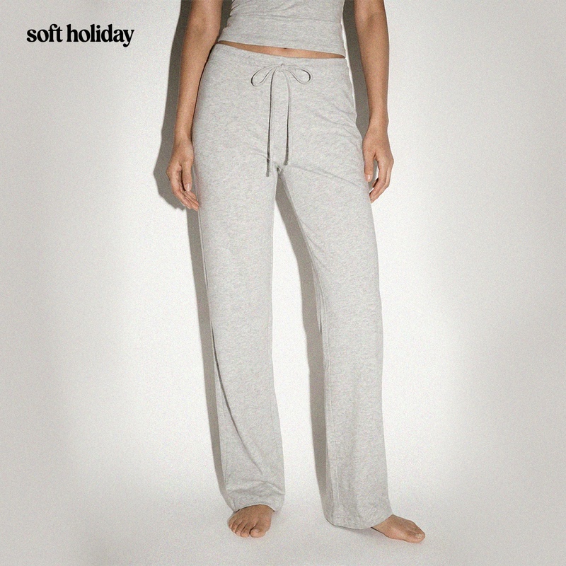 Softholiday American-Style Cotton Soft Low-Waist Drawstring Straight-Leg Pants, Loose Home Pants, Pajama Pants, Simple Women's Style Softholiday American-Style Cotton Soft Low-Waist Drawstring Straight-Leg Pants, Loose Home Pants, Pajama Pants, Simple Women's Style