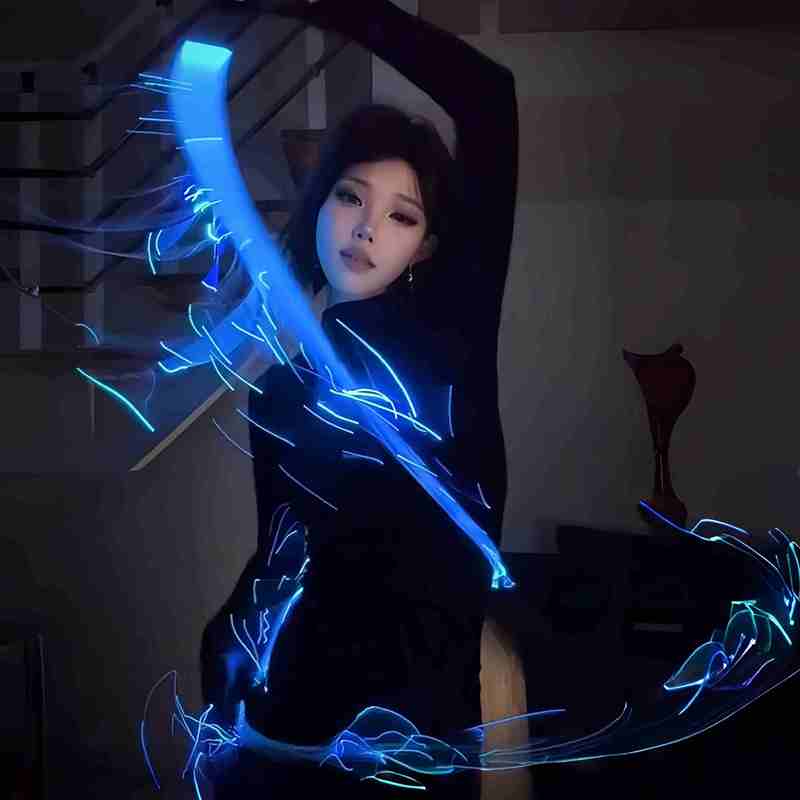 Fiber Optic Whip, Atmospheric Girl Group Dance Props, Bar Party Performance, Glowing Rope, Shooting, Interactive Atmosphere, Dancing Whip