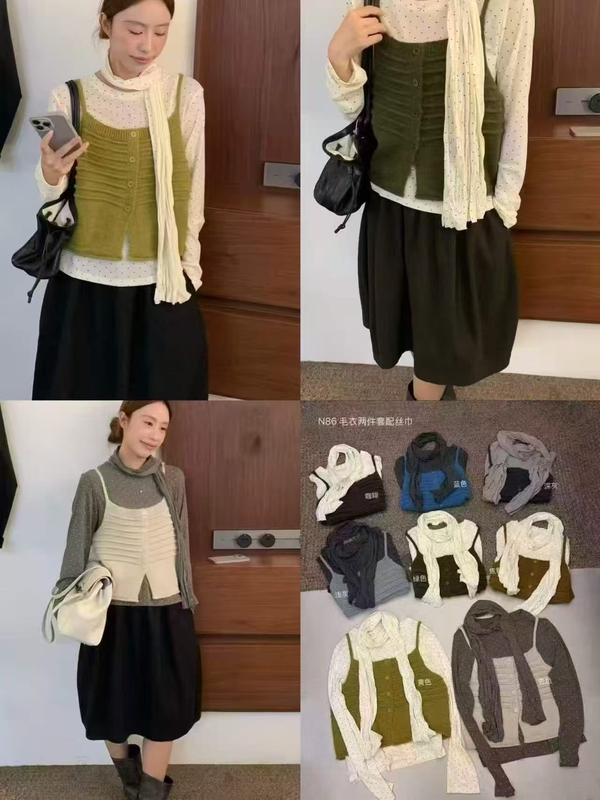 Autumn and Winter Benefits. Z929-2537-0 Korean Style Gentle and Simple Layered Knit Top 9.14 Autumn and Winter Benefits. Z929-2537-0 Korean Style Gentle and Simple Layered Knit Top 9.14