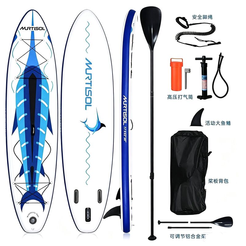 26-Year-Old Thickened Surfboard for Adults, Stand-Up Paddleboard, Water Skiing Surfboard with Front and Rear Elastic Ropes