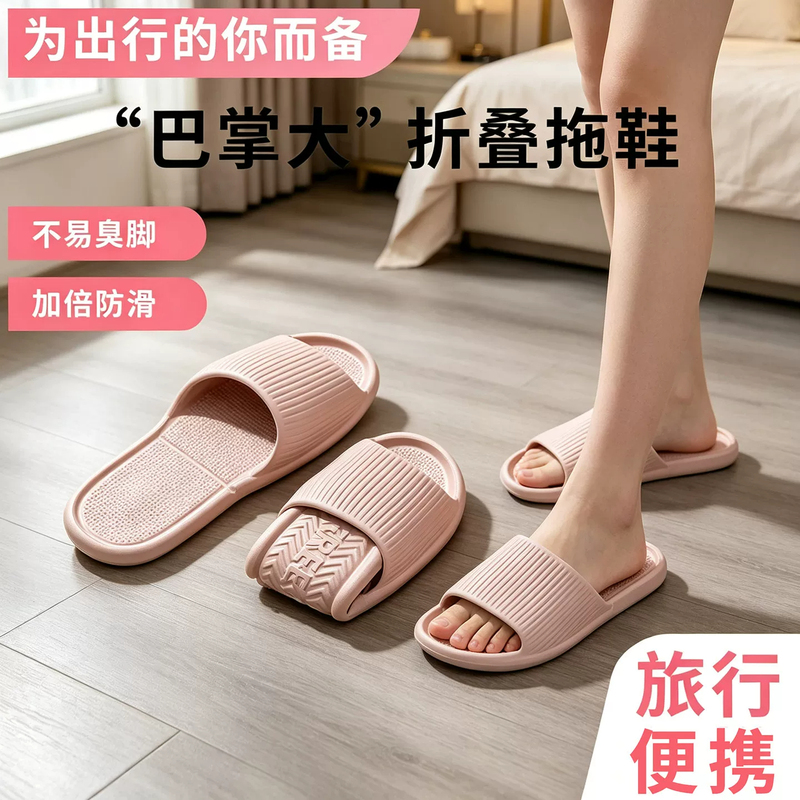 Foldable Travel Disposable Slippers for Women, Portable Travel Non-Slip Beach Slippers for Men, Business Trip Hotel Bathing Slippers Foldable Travel Disposable Slippers for Women, Portable Travel Non-Slip Beach Slippers for Men, Business Trip Hotel Bathing Slippers