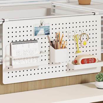 Desktop hole board baffle storage rack office desk storage table screen partition hanging good things