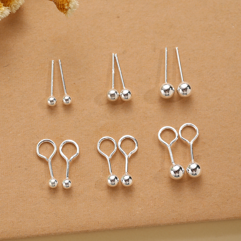 999 Pure Silver Earrings for Women, Anti-Clogging Pure Silver Ear Sticks, Ear Rods, Ear Pins for Men, Simple and Compact Earrings, Ear Accessories 999 Pure Silver Earrings for Women, Anti-Clogging Pure Silver Ear Sticks, Ear Rods, Ear Pins for Men, Simple and Compact Earrings, Ear Accessories